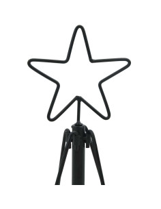 Albero a Cono di Natale con supporto Nero 125 cm Acciaio 2