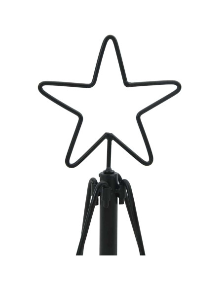 Albero a Cono di Natale con supporto Nero 125 cm Acciaio