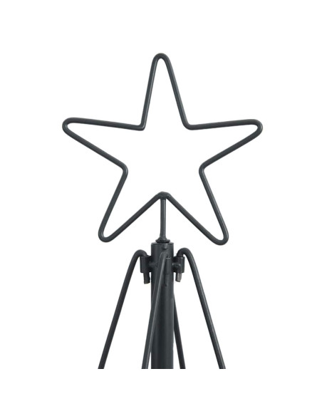 Albero a Cono di Natale con supporto Nero 180 cm Acciaio