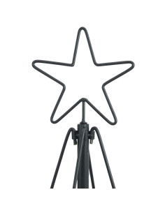 Albero a Cono di Natale con supporto Nero 210 cm Acciaio 2