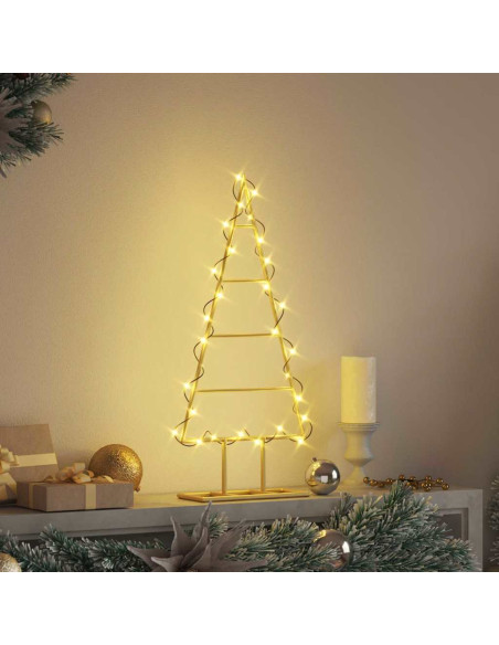 Albero di Natale in metallo con supporto Oro 60 cm