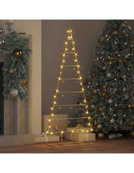 Albero di Natale in metallo con supporto Oro 125 cm