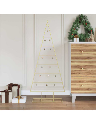 Albero di Natale in metallo con supporto Oro 125 cm