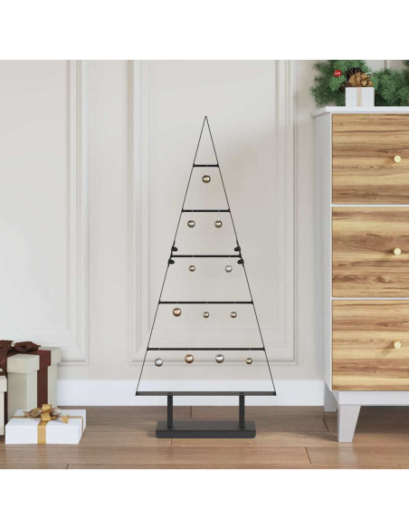 Albero di Natale in metallo con supporto Nero 90 cm Acciaio