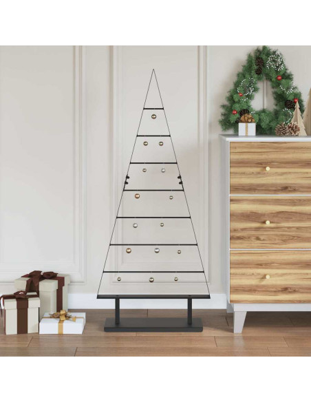 Albero di Natale in metallo con supporto Nero 125 cm Acciaio