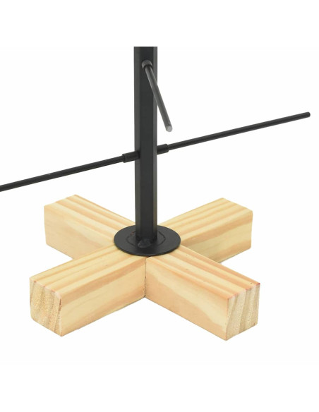 Albero di Natale in metallo con supporto Nero 60 cm