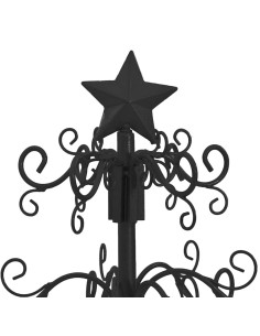Albero di Natale in metallo con supporto Nero 60 cm 2