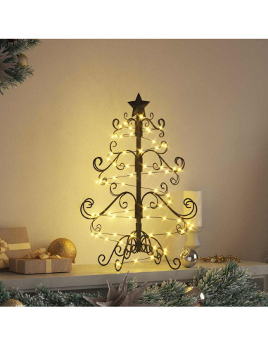 Albero di Natale in metallo con supporto Nero 60 cm