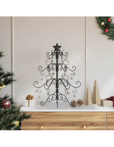 Albero di Natale in metallo con supporto Nero 60 cm