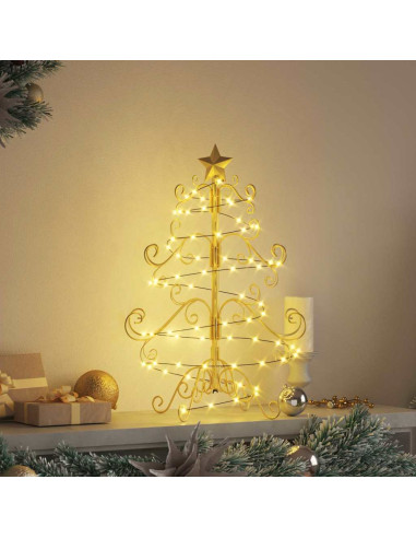 Albero di Natale in metallo con supporto Oro 60 cm