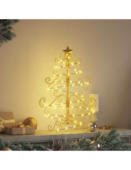 Albero di Natale in metallo con supporto Oro 60 cm