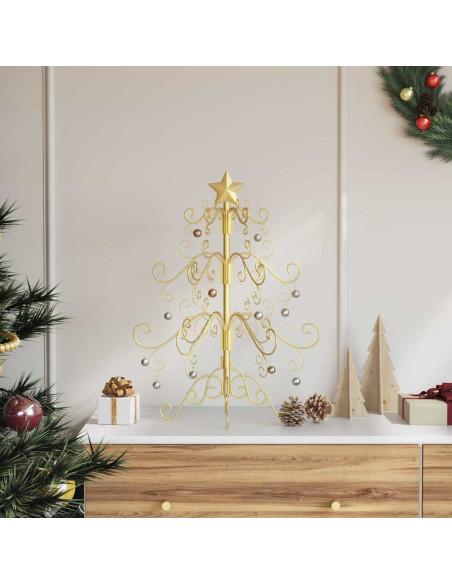 Albero di Natale in metallo con supporto Oro 60 cm