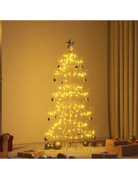 Albero di Natale in metallo con supporto Oro 150 cm
