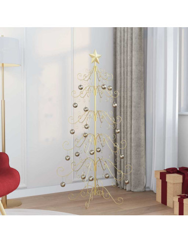 Albero di Natale in metallo con supporto Oro 150 cm