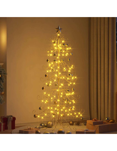 Albero di Natale in metallo con supporto Oro 180 cm