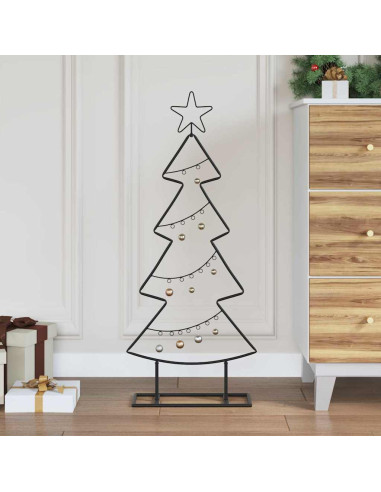 Albero di Natale in metallo con supporto Nero 90 cm Acciaio