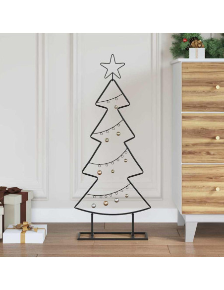 Albero di Natale in metallo con supporto Nero 90 cm Acciaio