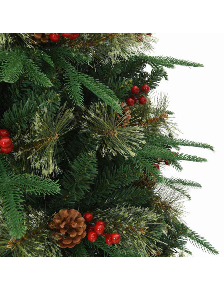 Albero di Natale Artificiale con Rami Pieghevoli Verde 120 cm