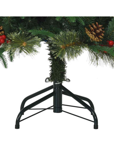 Albero di Natale Artificiale con Rami Pieghevoli Verde 120 cm