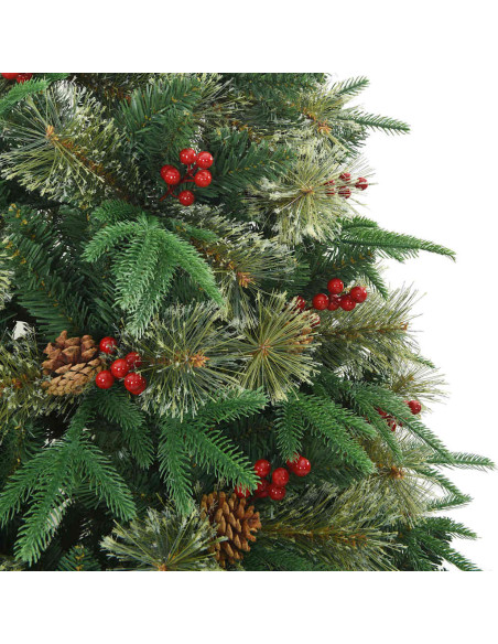 Albero di Natale Artificiale con Rami Pieghevoli Verde 210 cm