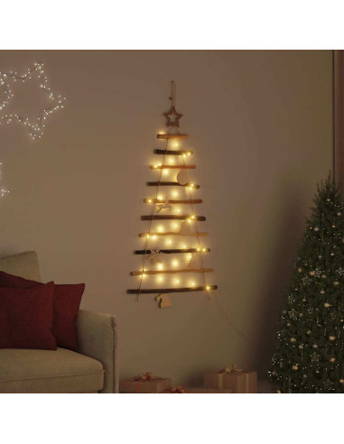 Albero di Natale Naturale 90 cm legno massiccio di frassino