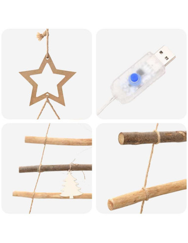 Albero di Natale Naturale 210 cm legno massiccio di frassino