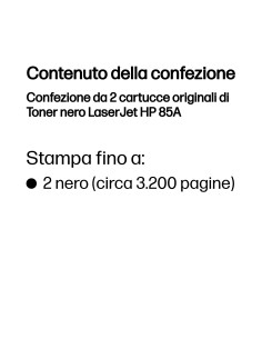 HP Confezione da 2 cartucce originali di Toner nero LaserJet 85A 2