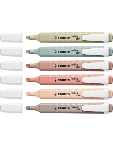 STABILO swing cool NatureCOLORS evidenziatore 6 pz Punta smussata Multicolore
