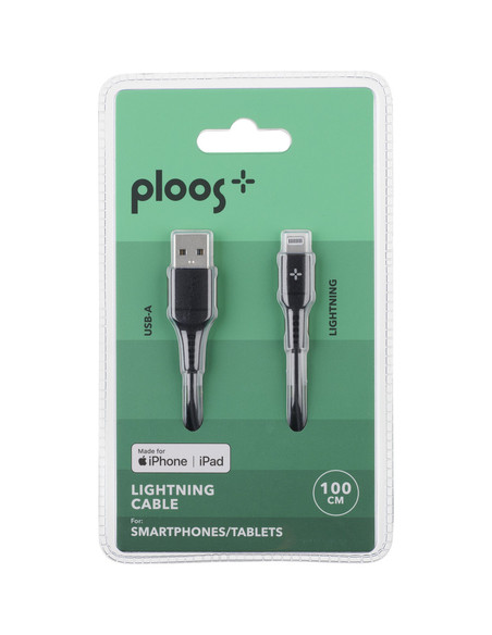 PLOOS - CABLE 100cm - Lightning Cavo Lightning da 1 metro certificato Apple per ricarica veloce e sincronizzazione dati
