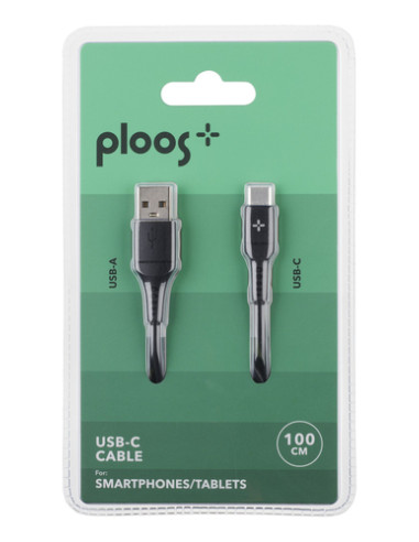 PLOOS - CABLE 100cm - USB-C Cavo USB-C da 1 metro per ricarica veloce e sincronizzazione dati da alimentatori USB