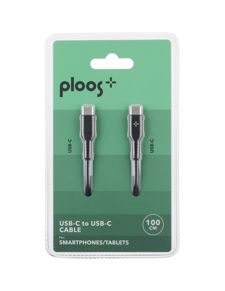 PLOOS - CABLE 100cm - USB-C to USB-C Cavo USB-C a USB-C da 1 metro per ricarica veloce e sincronizzazione dati