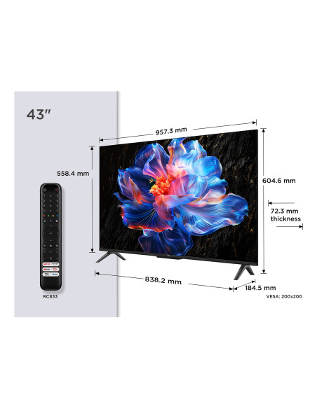 TCL Serie Smart TV 4K Ultra HD 43" 43P69K, Dolby Audio, HDR10+, Google TV