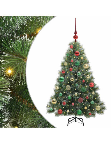 Albero di Natale artificiale con 150 LED Verde 120 cm PE e PVC