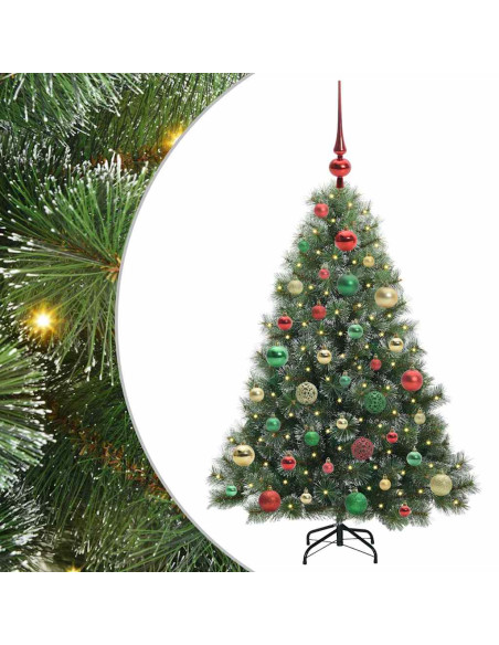 Albero di Natale artificiale con 150 LED Verde 120 cm PE e PVC