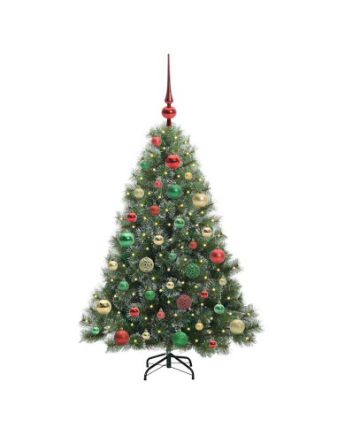 Albero di Natale artificiale con 150 LED Verde 120 cm PE e PVC