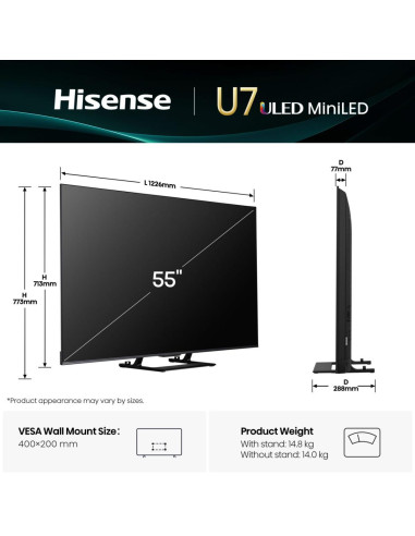 Hisense Smart TV ULED MiniLED 55" 4K 55U7Q