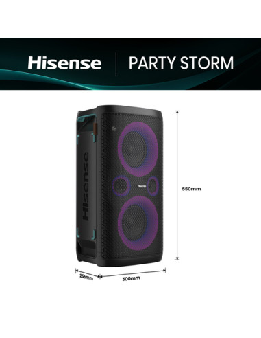 Hisense Party Storm Altoparlante da festa Nero 300 W