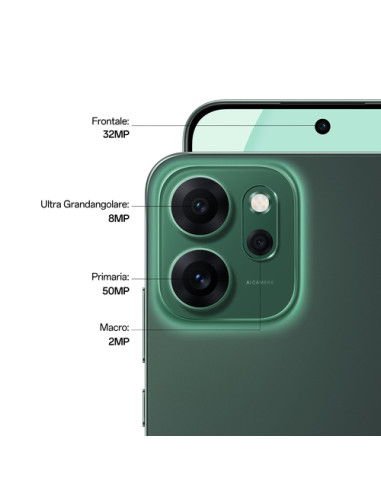 OPPO Reno14 FS 5G 16,7 cm (6.57") Doppia SIM Android 15 USB tipo-C 12 GB 512 GB 6000 mAh Verde