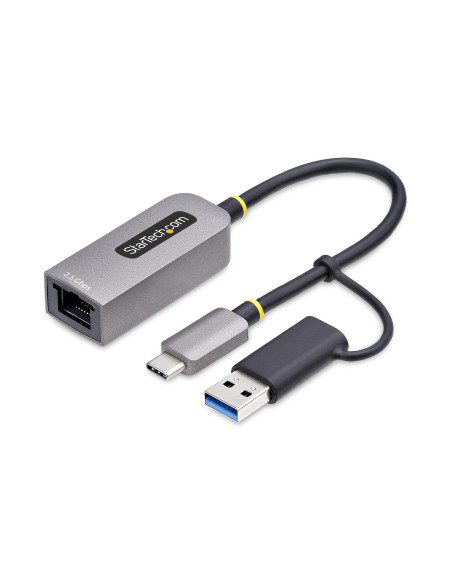 StarTech.com Adattatore Ethernet USB C, Convertitore di Rete/NIC NBASE-T 2.5/1GbE da USB Type-C 3.0 a RJ45 con Adattatore USB-A  StarTech.com Adattatore Ethernet USB C, Convertitore di Rete/NIC NBASE-T 2.5/1GbE da USB Type-C 3.0 a RJ45 con Adattatore USB-A