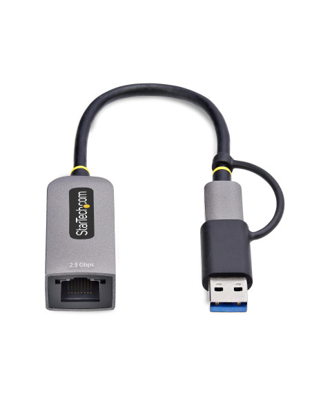 StarTech.com Adattatore Ethernet USB C, Convertitore di Rete/NIC NBASE-T 2.5/1GbE da USB Type-C 3.0 a RJ45 con Adattatore USB-A  StarTech.com Adattatore Ethernet USB C, Convertitore di Rete/NIC NBASE-T 2.5/1GbE da USB Type-C 3.0 a RJ45 con Adattatore USB-A