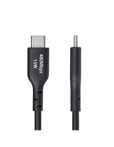 StarTech.com Cavo di ricarica USB-A a USB-C da 15cm, Cavetto di ricarica e sincronizzazione USB 2.0 3A, rivestimento in TPE - Ne