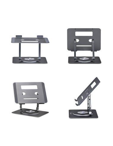 StarTech.com Supporto per PC portatile con rotazione a 360°, rialzo ergonomico da scrivania per laptop, rialzo con inclinazione