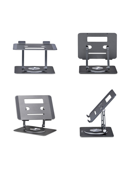 StarTech.com Supporto per PC portatile con rotazione a 360°, rialzo ergonomico da scrivania per laptop, rialzo con inclinazione