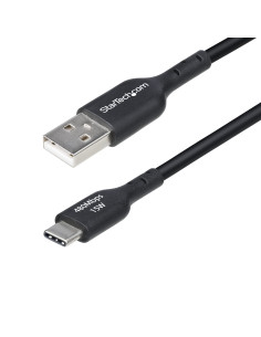 StarTech.com Cavo di ricarica USB-A a USB-C da 30cm, Cavetto di ricarica e sincronizzazione USB 2.0 3A, rivestimento in TPE - Ne