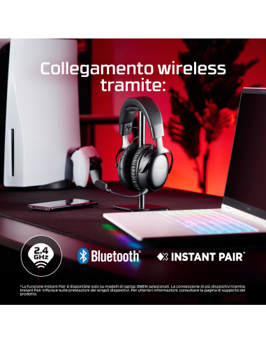 HyperX Cloud III S Wireless – Gaming Headset (Nero-Rosso)