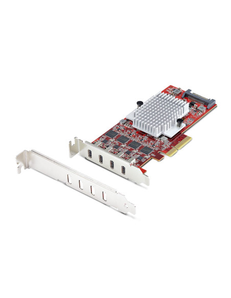 StarTech.com Scheda PCIe USB-C a 4 Porte, USB 3.2 10Gbps, Scheda di Espansione PCI Express USB Type-C con 4 Controller USB Indip