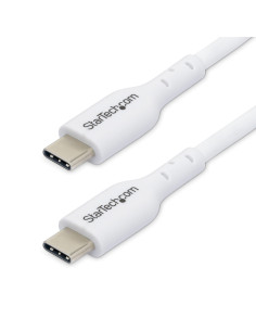 StarTech.com Cavo USB-C bianco da 1m, cavo di ricarica USB 2.0 Tipo-C per laptop, Power Delivery 60W 3A, rivestimento in TPE, ca