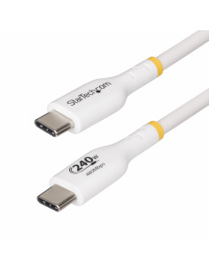 StarTech.com Cavo di ricarica USB-C Bianco da 2m, cavo USB C certificato USB-IF, 240W PD EPR, cavo di ricarica USB 2.0 Tipo-C pe