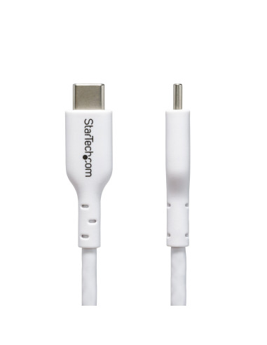 StarTech.com Cavo USB-C bianco da 2m, cavo di ricarica USB 2.0 Tipo-C per laptop, Power Delivery 60W 3A, rivestimento in TPE, ca