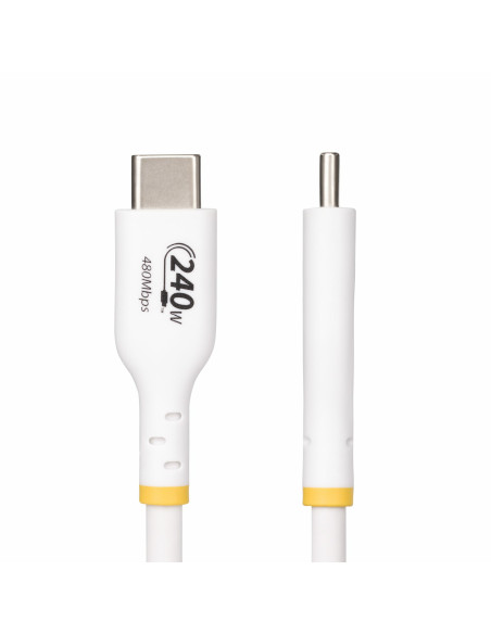 StarTech.com Cavo di ricarica USB-C Bianco da 1m, cavo USB C certificato USB-IF, 240W PD EPR, cavo di ricarica USB 2.0 Tipo-C pe
